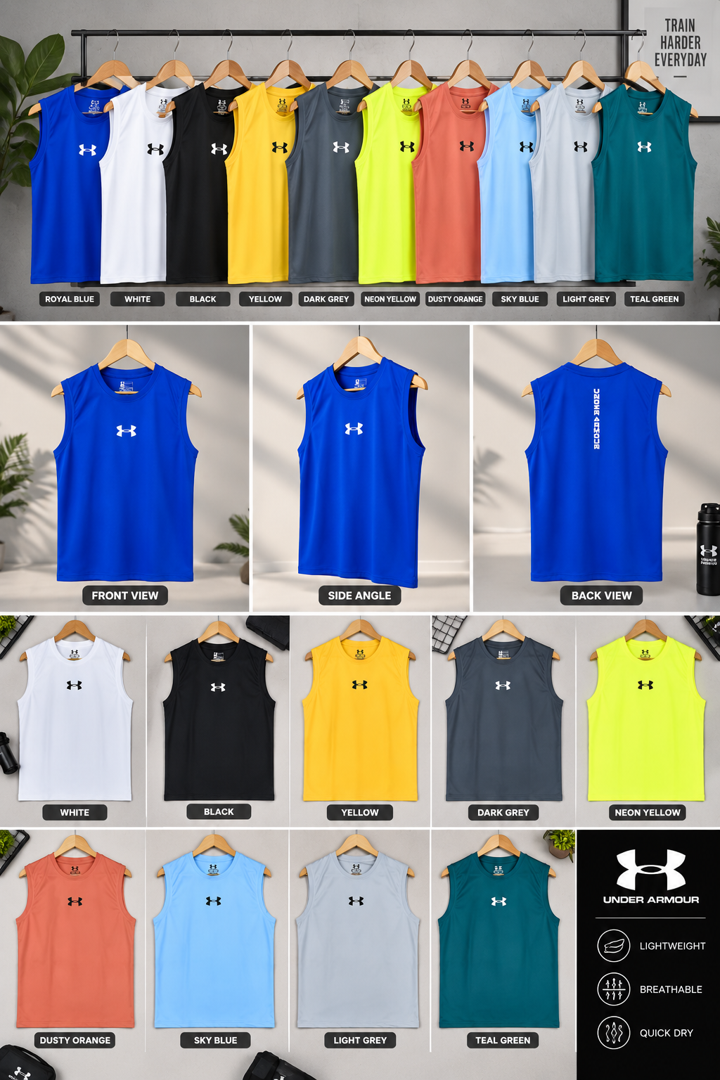 AU005 Imported Rolex Knit Round Neck Cut Sleeve Heat Transfer Print Sando