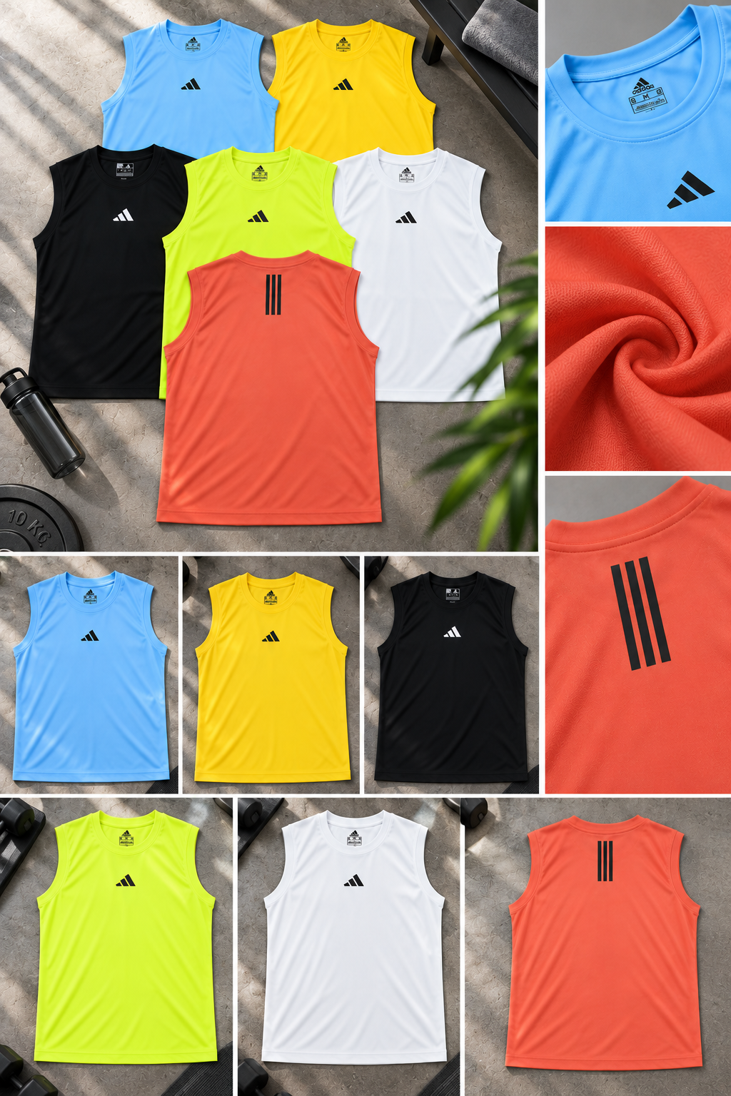 DA012 Imported Rolex Knit Round Neck Cut Sleeve Heat Transfer Print Sando