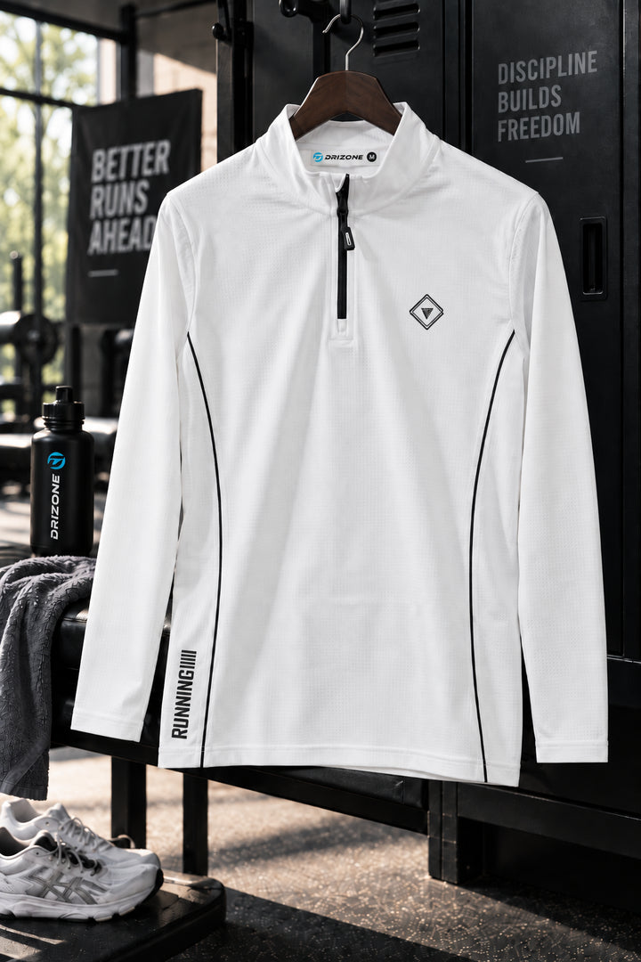 DM3110 Drizone Popcorn Lycra Full Sleeve Heat Transfer Print Quarter Zip T-Shirt - View 2