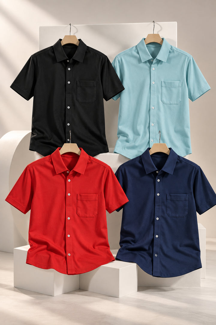 PL12001 Sapp Mattie Polo Half Sleeve Plain Shirts - View 1