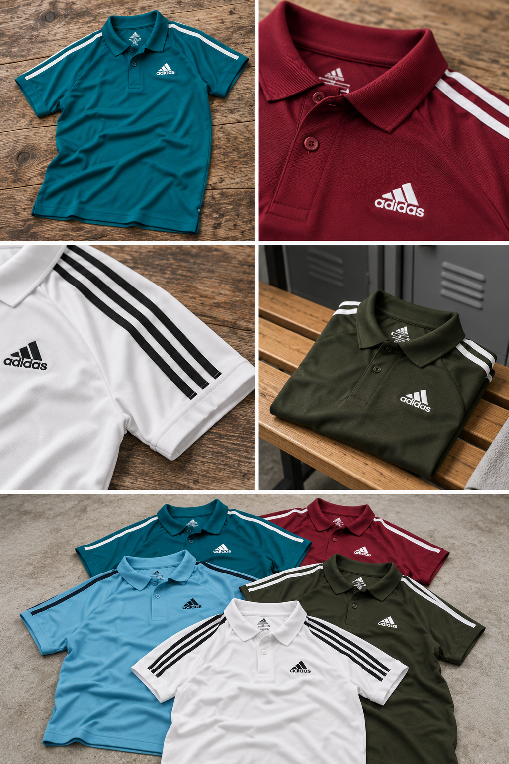DA1504 polo T-shirt product detail collage