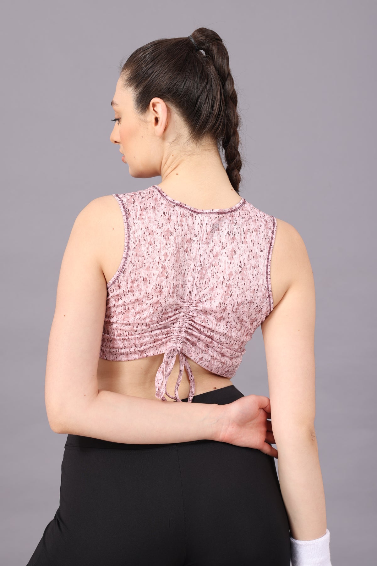 DW0008 Drizone Women Printed Micro Polyester U Neck Heat Transfer Print Gym Sando