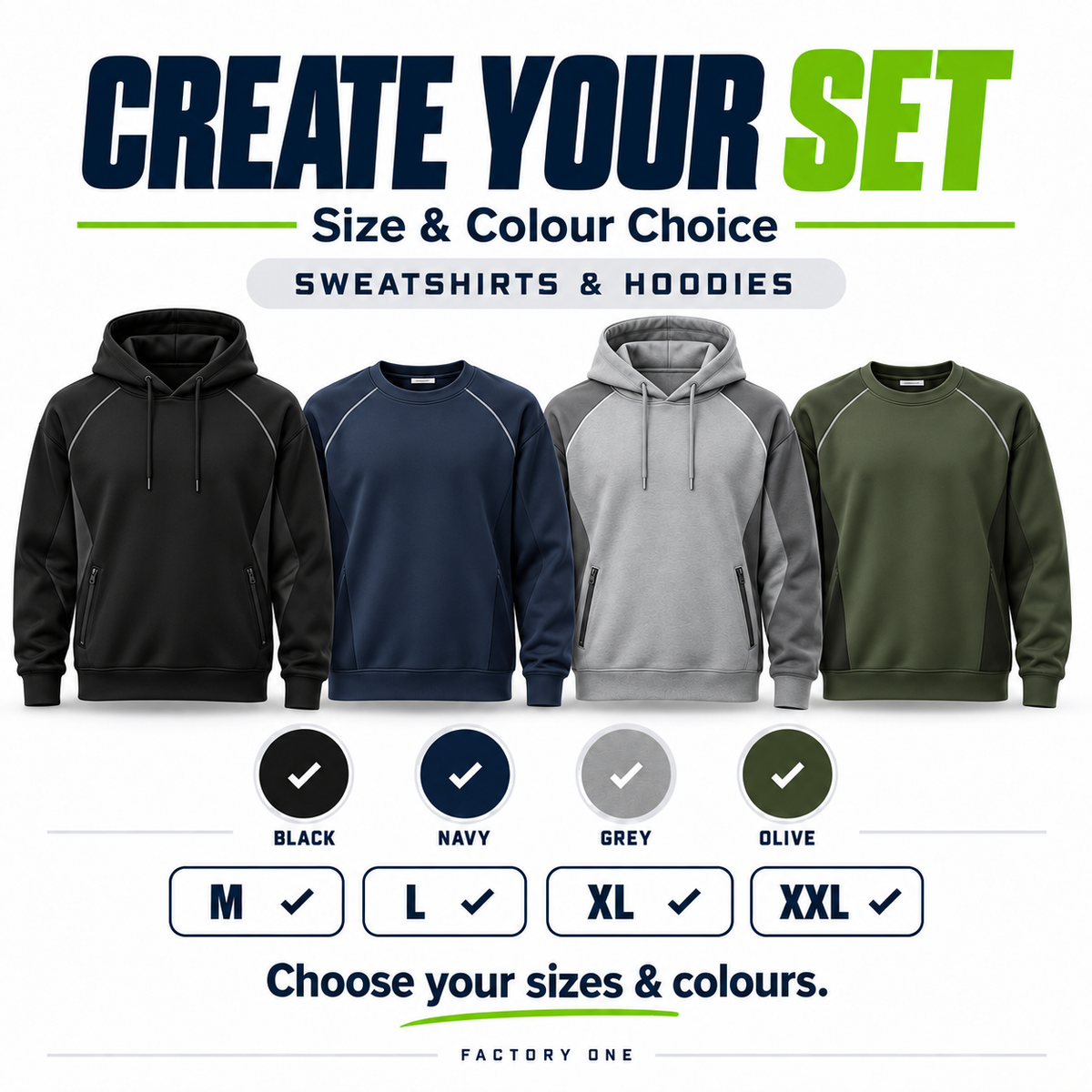 Sporty Sweatshirts & Hoodies — Size & Colour Choice