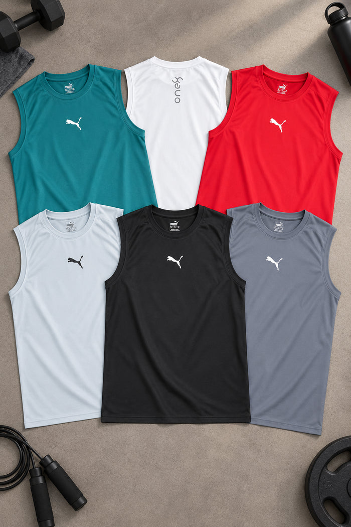 MP005 Imported Rolex Knit Round Neck Cut Sleeve Heat Transfer Print Sando - View 2
