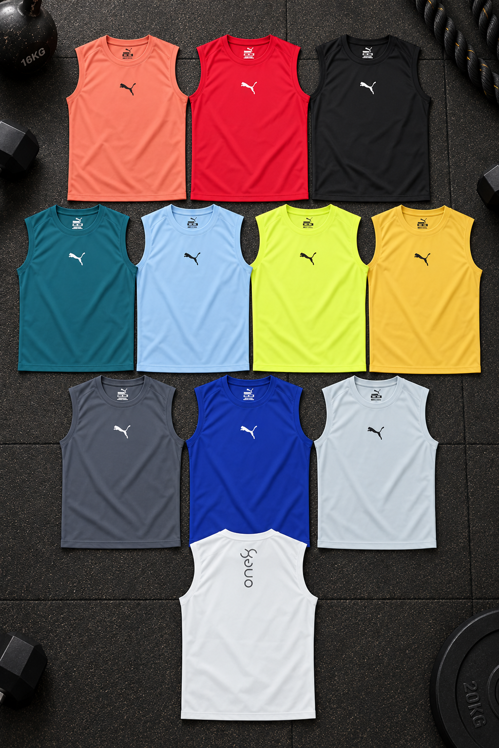 MP005 Imported Rolex Knit Round Neck Cut Sleeve Heat Transfer Print Sando