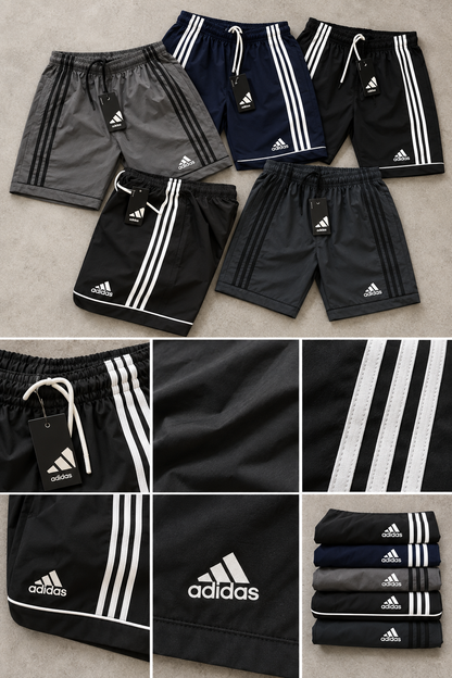 DA7014 Imported Nylon Crush Lycra Heat Transfer Print 3 Stripe Short