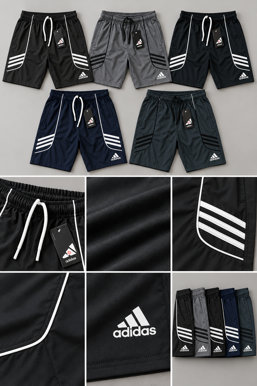 DA7015 Imported Nylon Crush Lycra Heat Transfer Print 3 Stripe Short