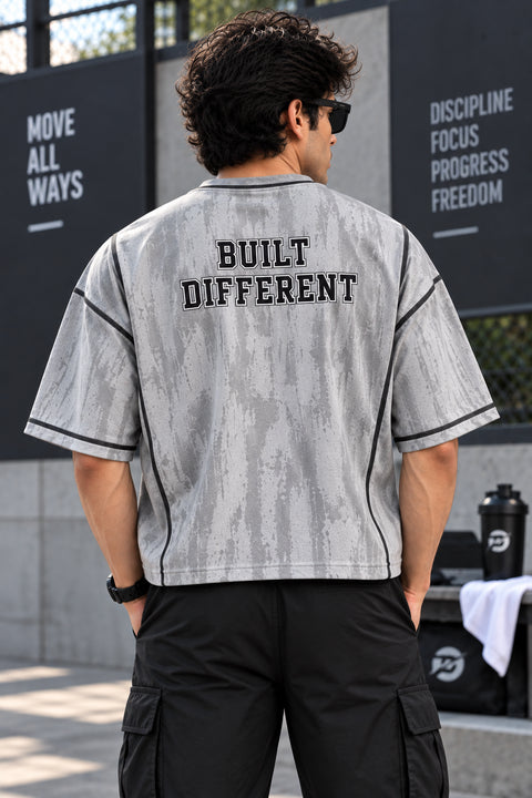 DM1010 Drizone Men Imported COT-DRI Round Neck Half Sleeve Heat Transfer Print Oversized Boxy T-Shirt - View 3