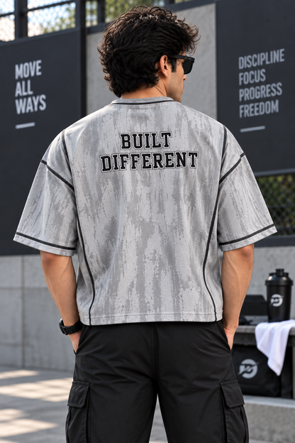 DM1010 Drizone Men Imported COT-DRI Round Neck Half Sleeve Heat Transfer Print Oversized Boxy T-Shirt