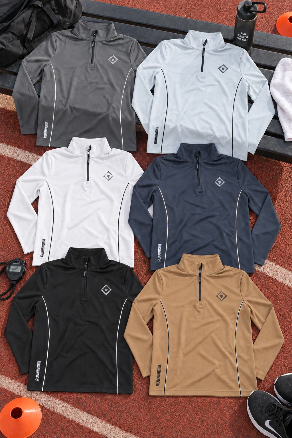 DM3110 Drizone Imported Men’s Quarter-Zip Full-Sleeve Sports T-Shirt