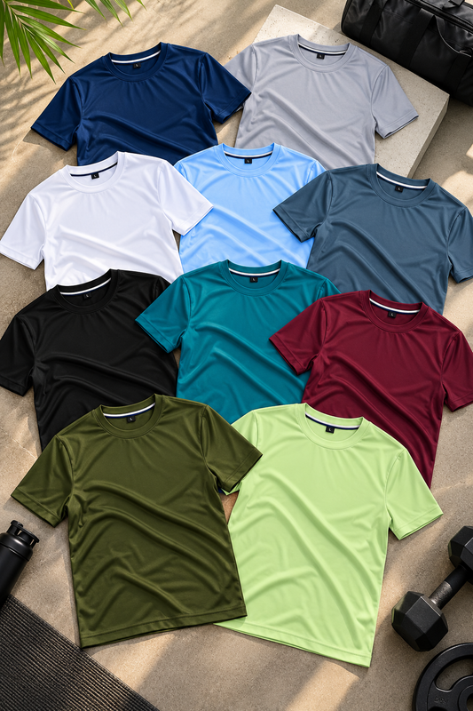 PG1000 Men Sarina Round Neck Half Sleeve Plain T-Shirt