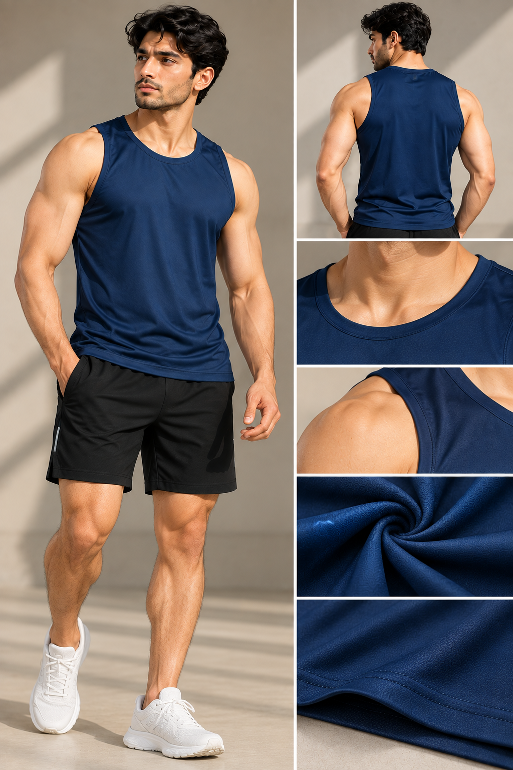 PG0001 Men Sarina U Neck Plain Sando