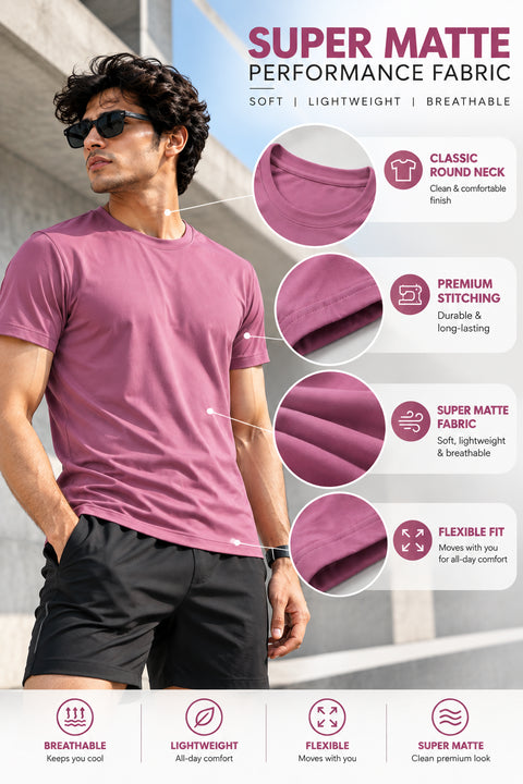 PL1001 Super Matte Round Neck Half Sleeve Plain T-Shirt - View 5