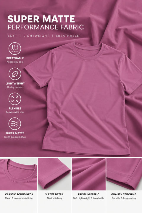 PL1001 Super Matte Round Neck Half Sleeve Plain T-Shirt - View 4
