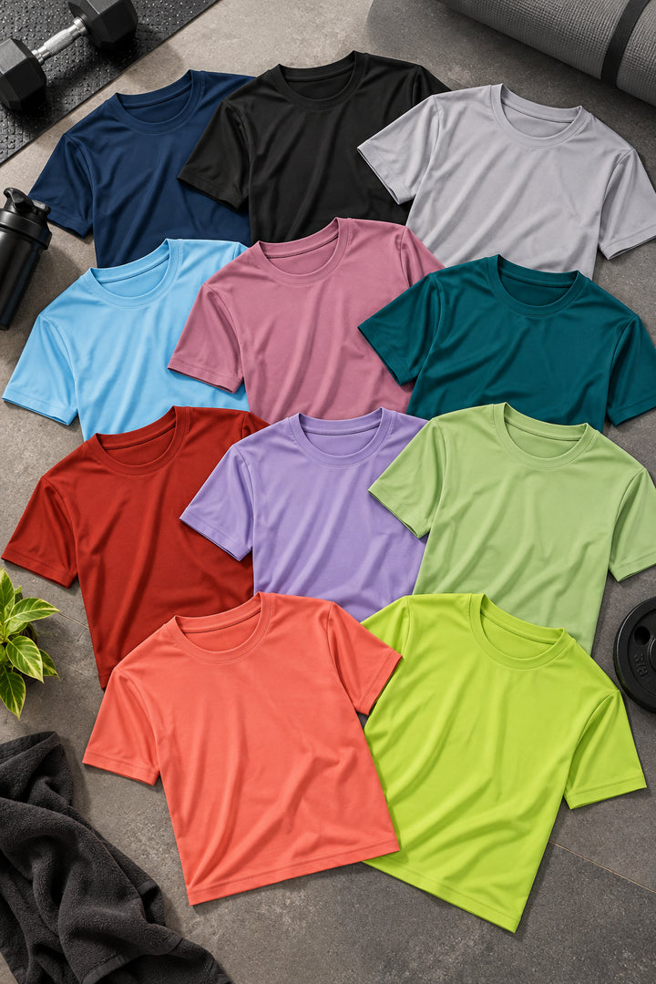 PL1001 Super Matte Round Neck Half Sleeve Plain T-Shirt - View 1