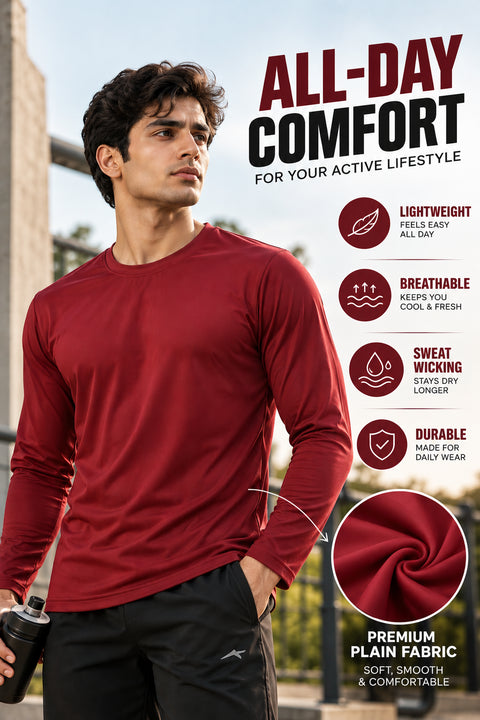 PG3000 Men Sarina Round Neck Full Sleeve Plain T-Shirt - View 5