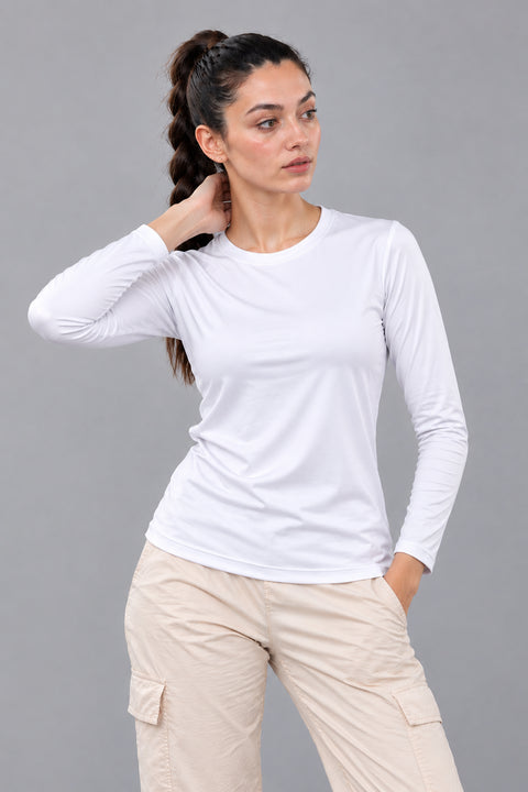 PL3005 Women Imported Rolex Knit Round Neck Full Sleeve Plain T-Shirt - View 4