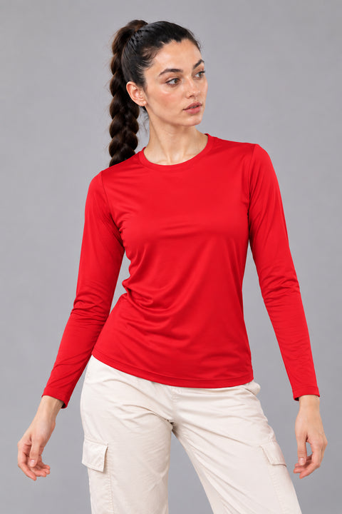 PL3005 Women Imported Rolex Knit Round Neck Full Sleeve Plain T-Shirt - View 5