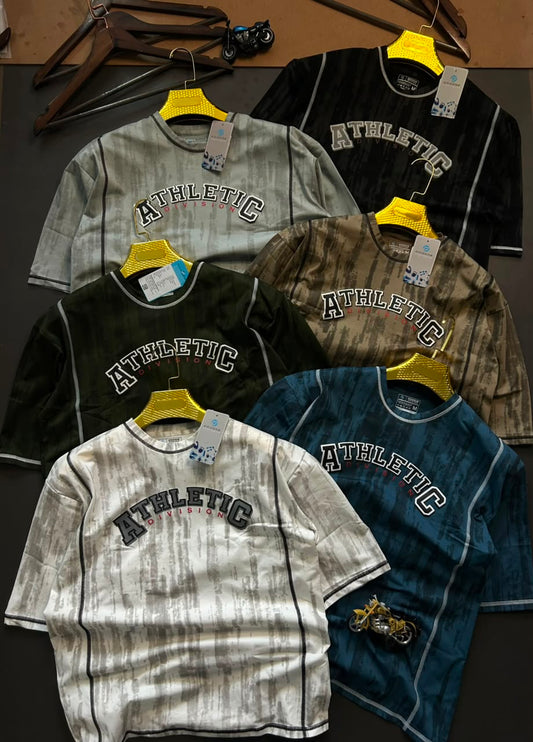 DM1010 Drizone Men Imported COT-DRI Round Neck Half Sleeve Heat Transfer Print Oversized Boxy T-Shirt