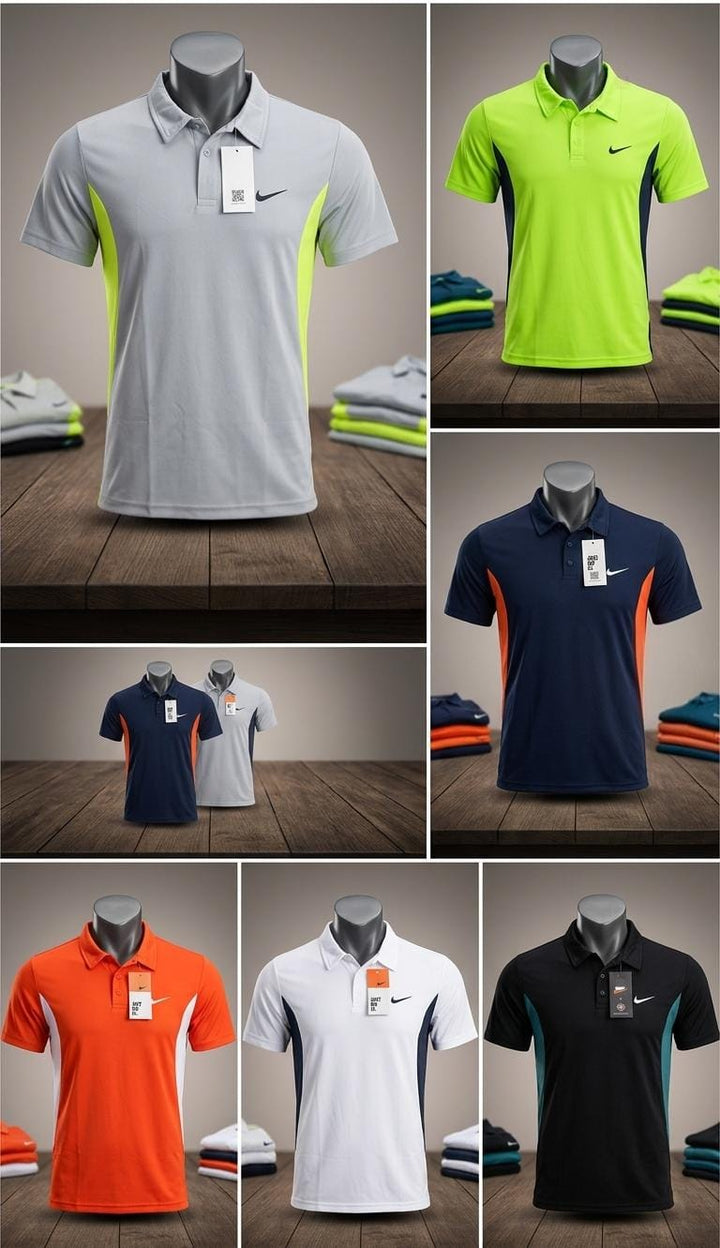 KN1504 Imported Dot Knit Polo Half Sleeve Heat Transfer Print Cut & Sew T-Shirt - View 2