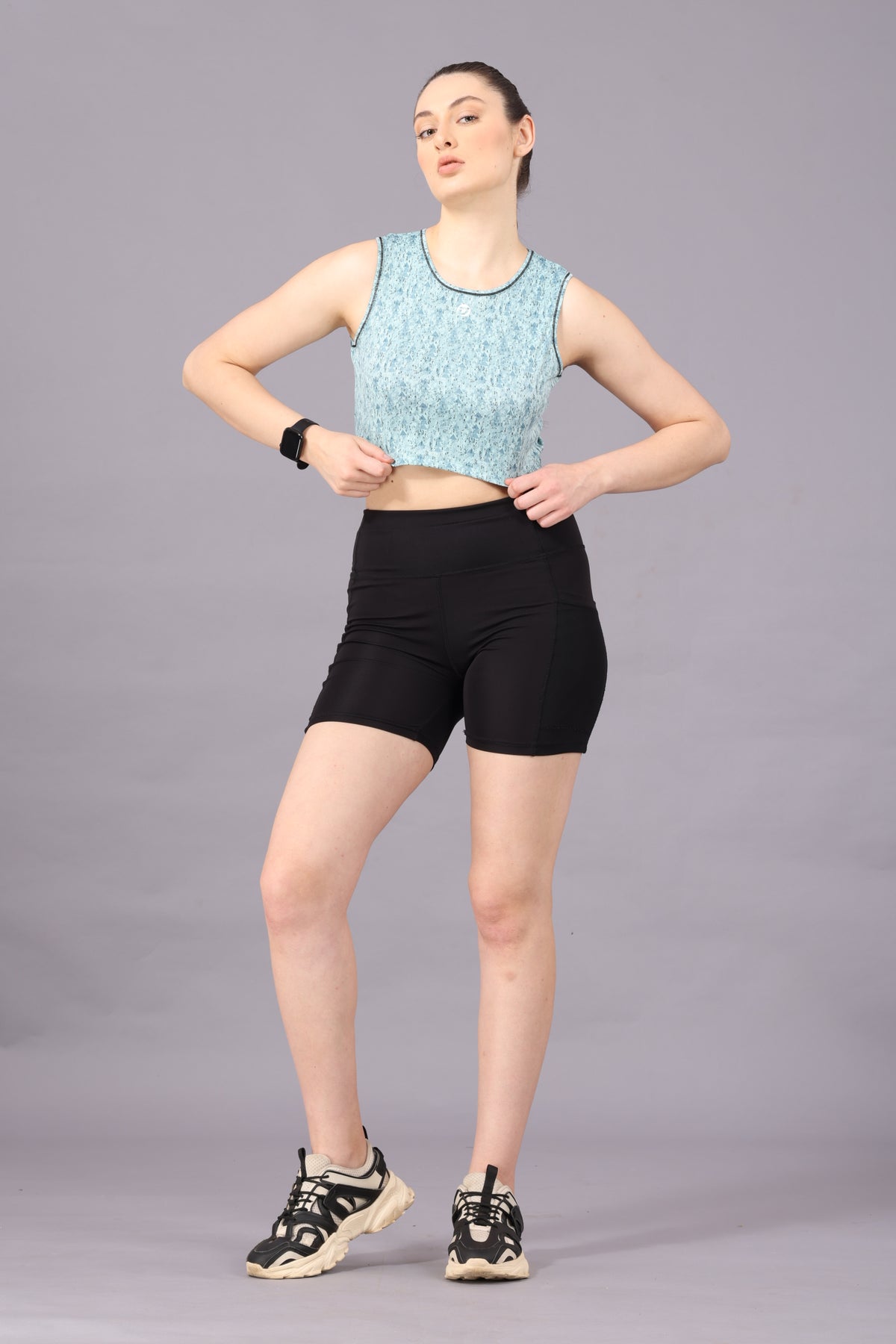 DW0008 Drizone Women Printed Micro Polyester U Neck Heat Transfer Print Gym Sando