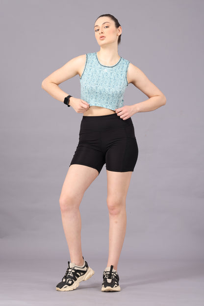 DW0008 Drizone Women Printed Micro Polyester U Neck Heat Transfer Print Gym Sando