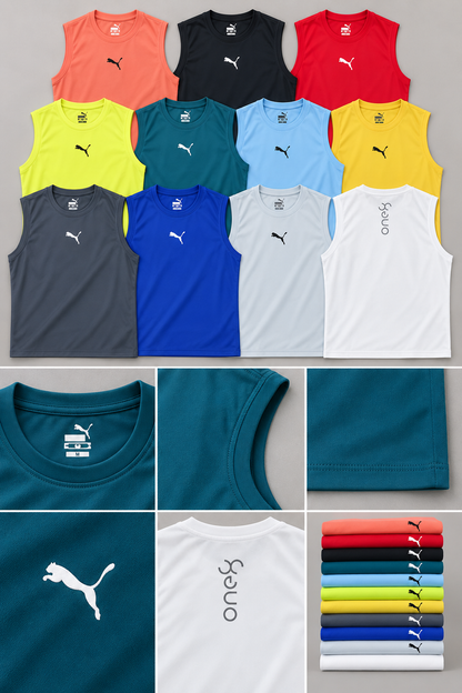 MP005 Imported Rolex Knit Round Neck Cut Sleeve Heat Transfer Print Sando