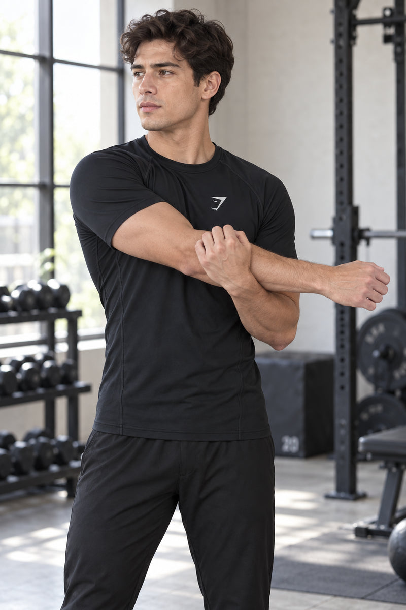 SG1001 Four Way Lycra Compression Round Neck Half Sleeves Tshirt - View 1