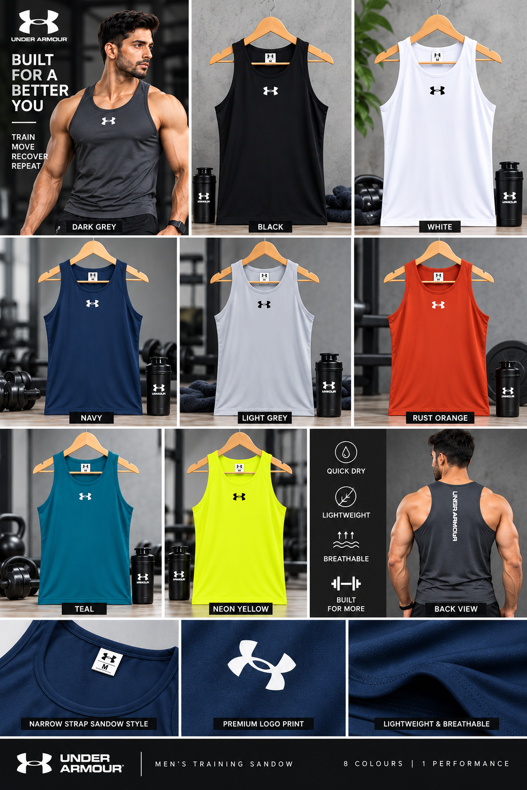 AU006 Super Matte U Neck Heat Transfer Print Sando